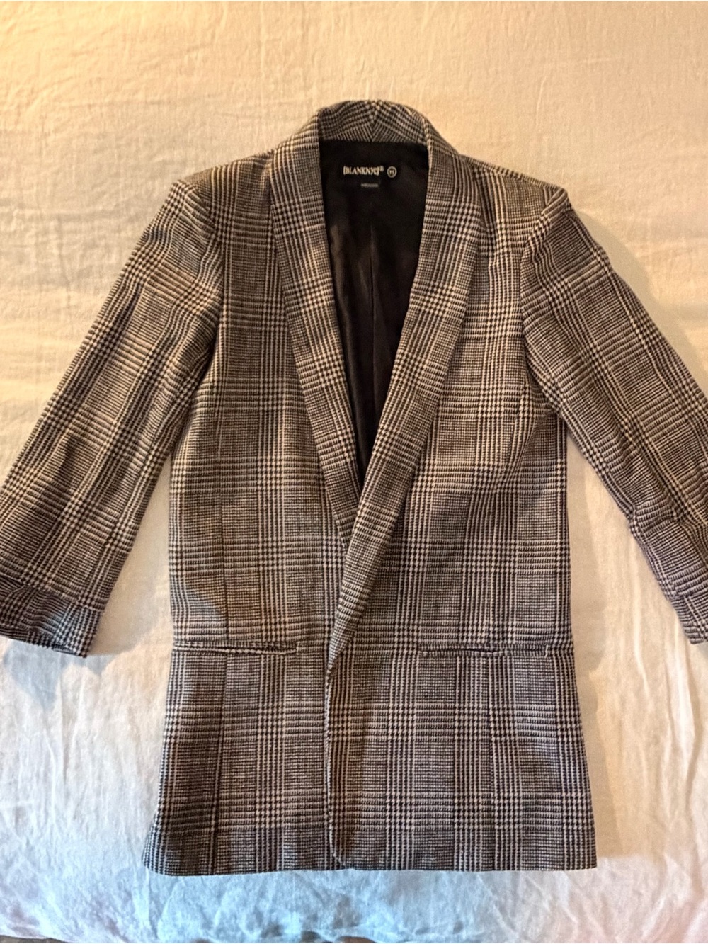 Blank NYC Plaid Quarter Sleeve Blazer
